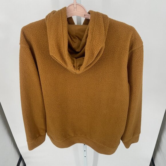 Dickies Hoodie Mens XL Tan Fleece Faux Fur Sherpa Teddy Pullover Sweatshirt Work - Picture 4 of 9